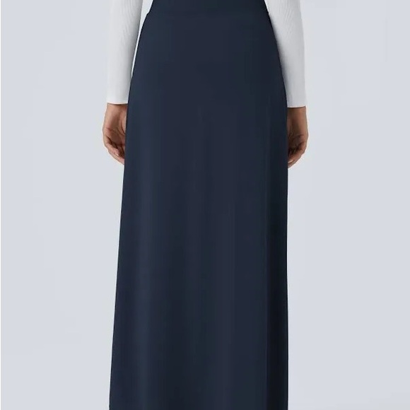 HALARA Navy Maxi Skirt with Slits - Picture 3 of 6